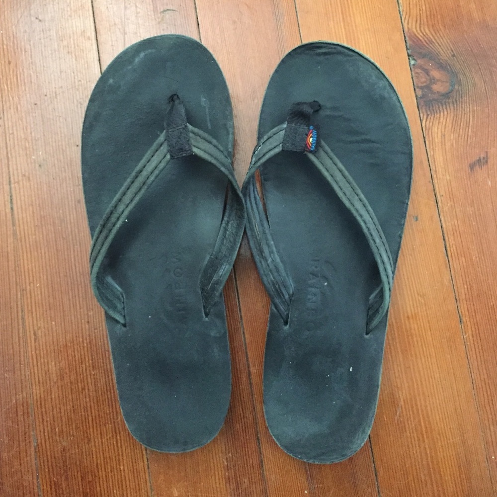 Rainbow flip flops