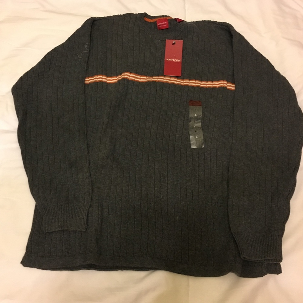 New Men's Arrow Brand Grey Sweater Size Large