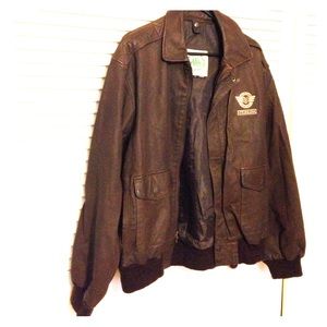 Burk's Bay men's brown leather bomber jacket