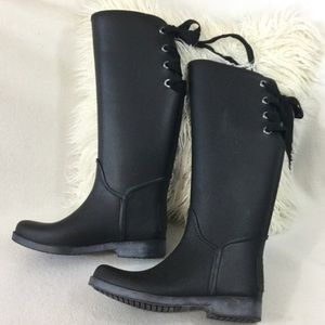 🎀Coach matte black corset rain boots 🎀