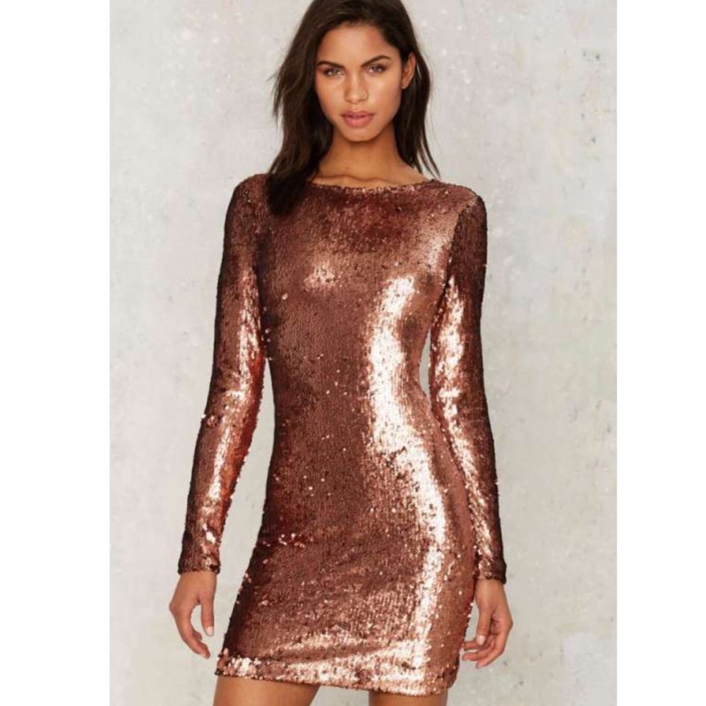 Motel copper sequin dress