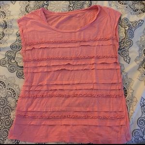 Ruffled short sleeve t-shirt