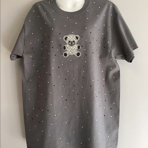 Custom rhinestone t shirt Teddy