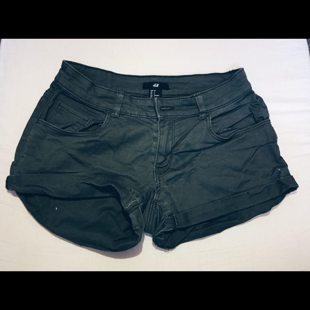 Olive shorty shorts
