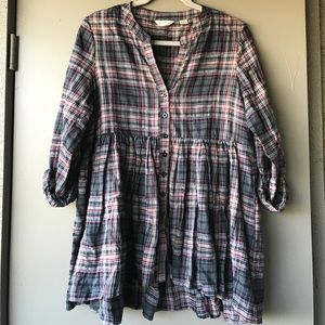 Anthropologie 11.1.TYLHO baby doll plaid top