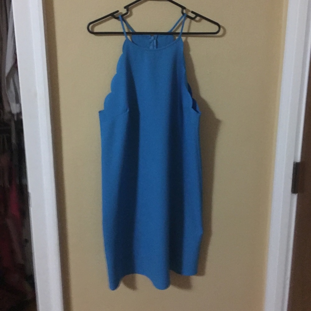Blue scallop dress