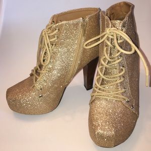 GOLD PLATFORM BOOTIES