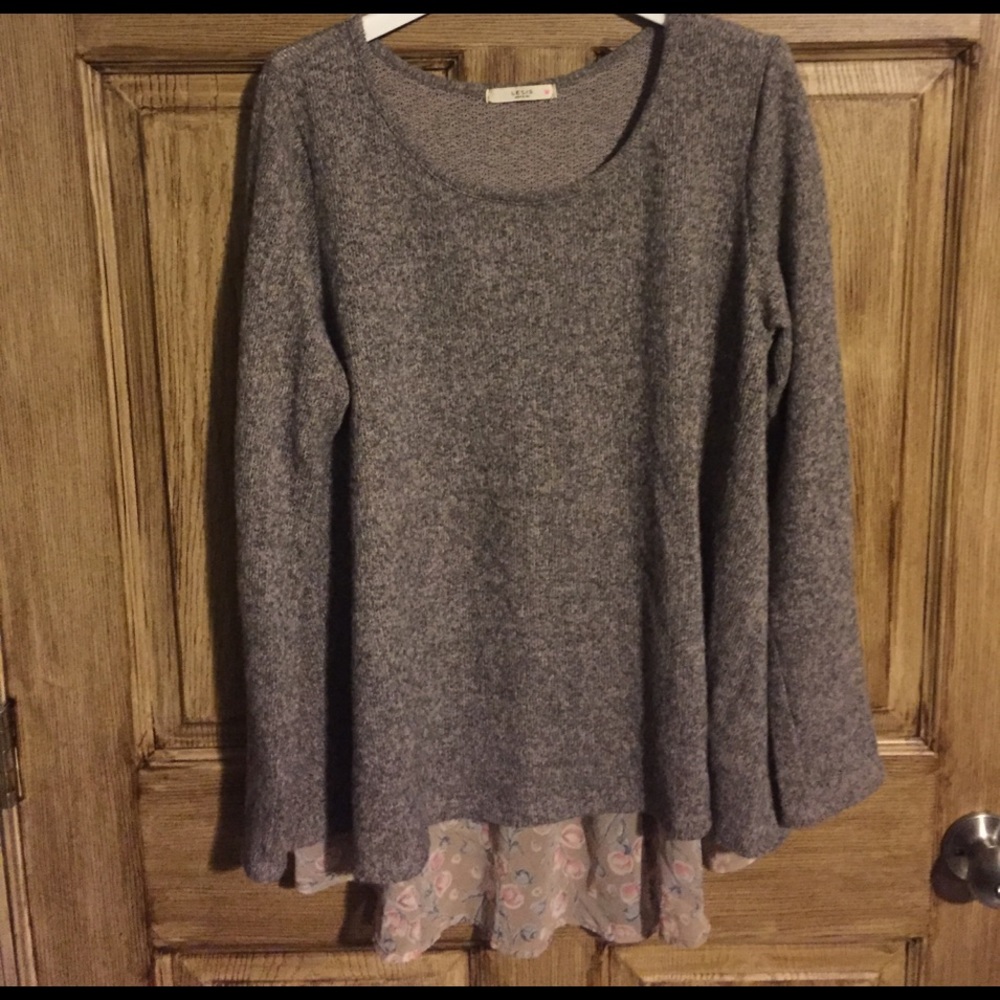 Tunic Sweater with Silk-like back