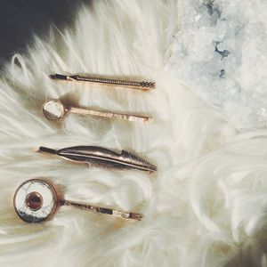 Marble Rose Gold Hair Accessories