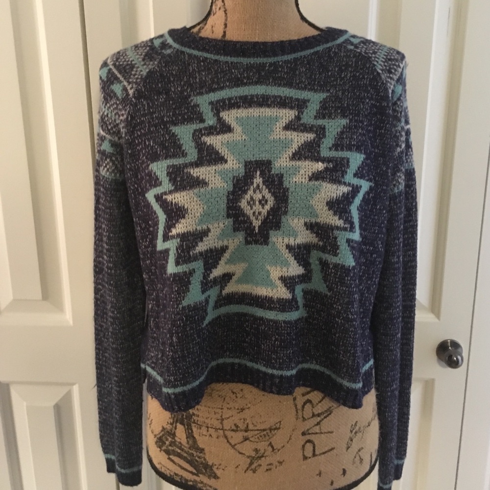 Aztec blue sweater