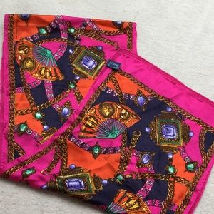 💯 % silk scarf . Vibrant colors.