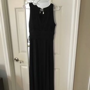 Solid black maxi dress