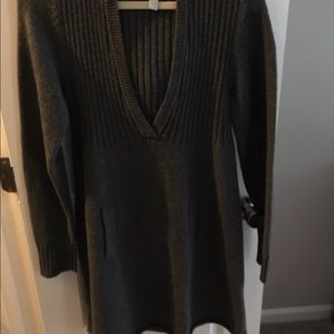 Sweater dress with hoodie