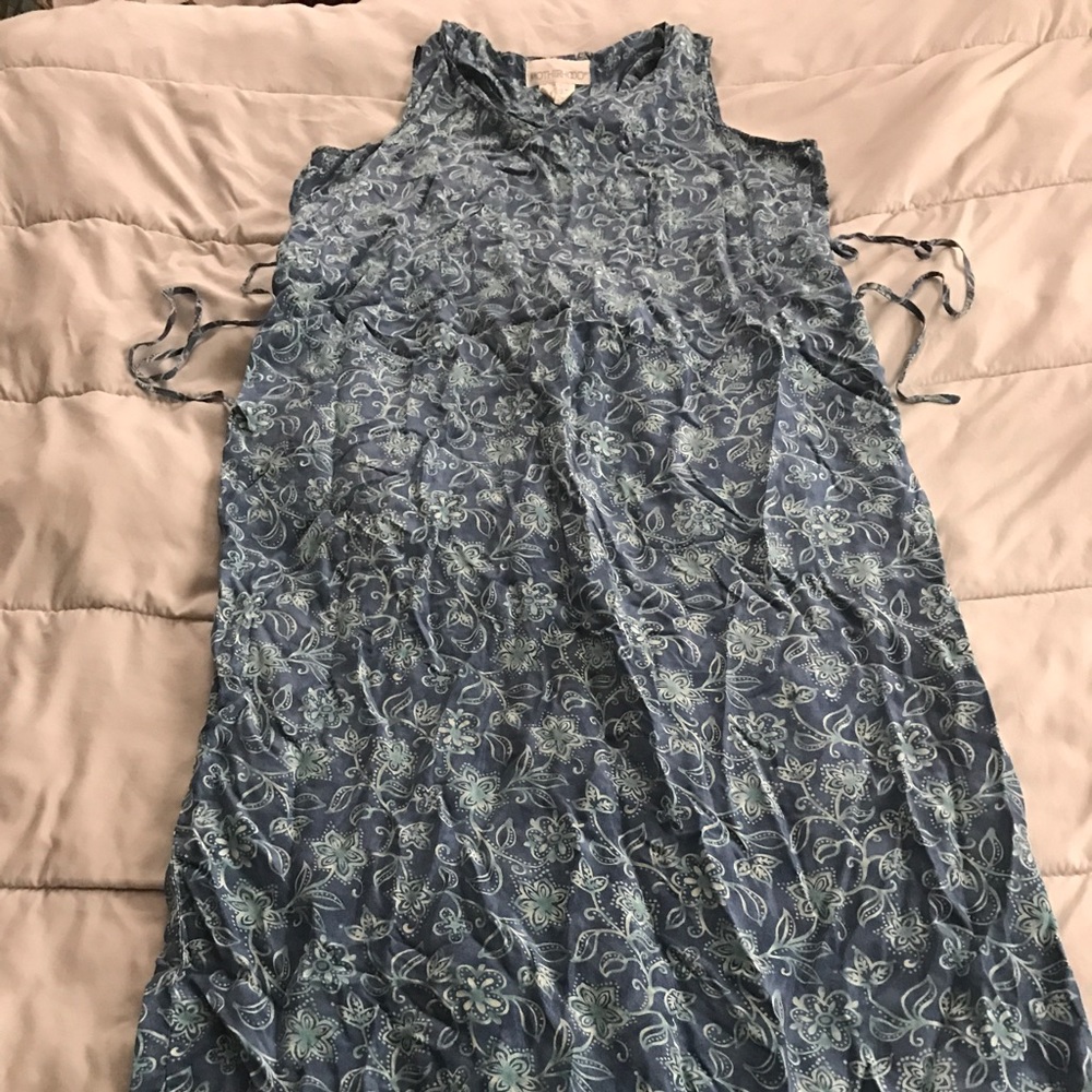 Motherhood 100% silk maxi-length column dress