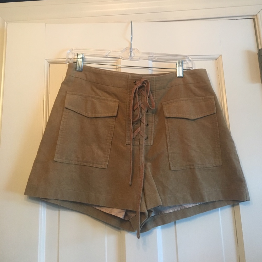 Brown high-waisted shorts