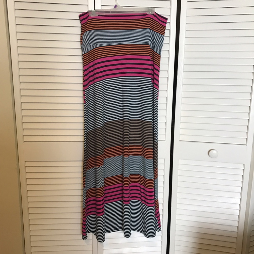 Mossimo Multi-Colored Striped Maxi Skirt