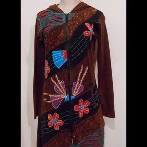 NWT Rising International Nepal Hoodie Duster Large