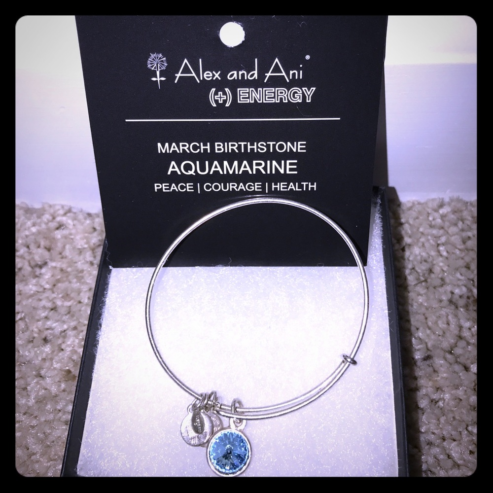 Alex and Ani Aquamarine Bangle