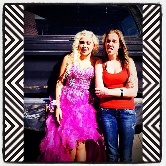 Fuschia high low prom dress, worn once :) - Picture 4 of 4