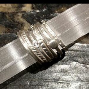 Stella and Dot stackable rings silver