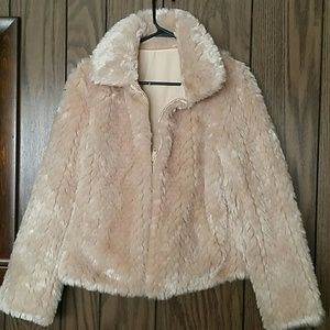 Reversible faux fur coat