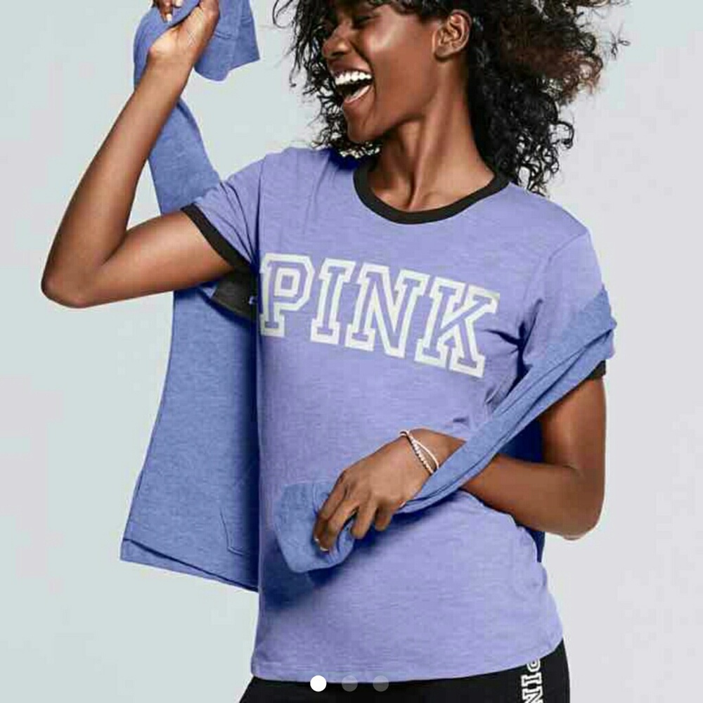 💜Vs pink Ringer tee