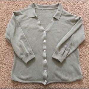 3/4 sleeve cardigan sage cardigan - medium