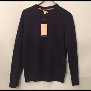 Burberry Brit Cashmere Sweater w/ plaid elbow pads