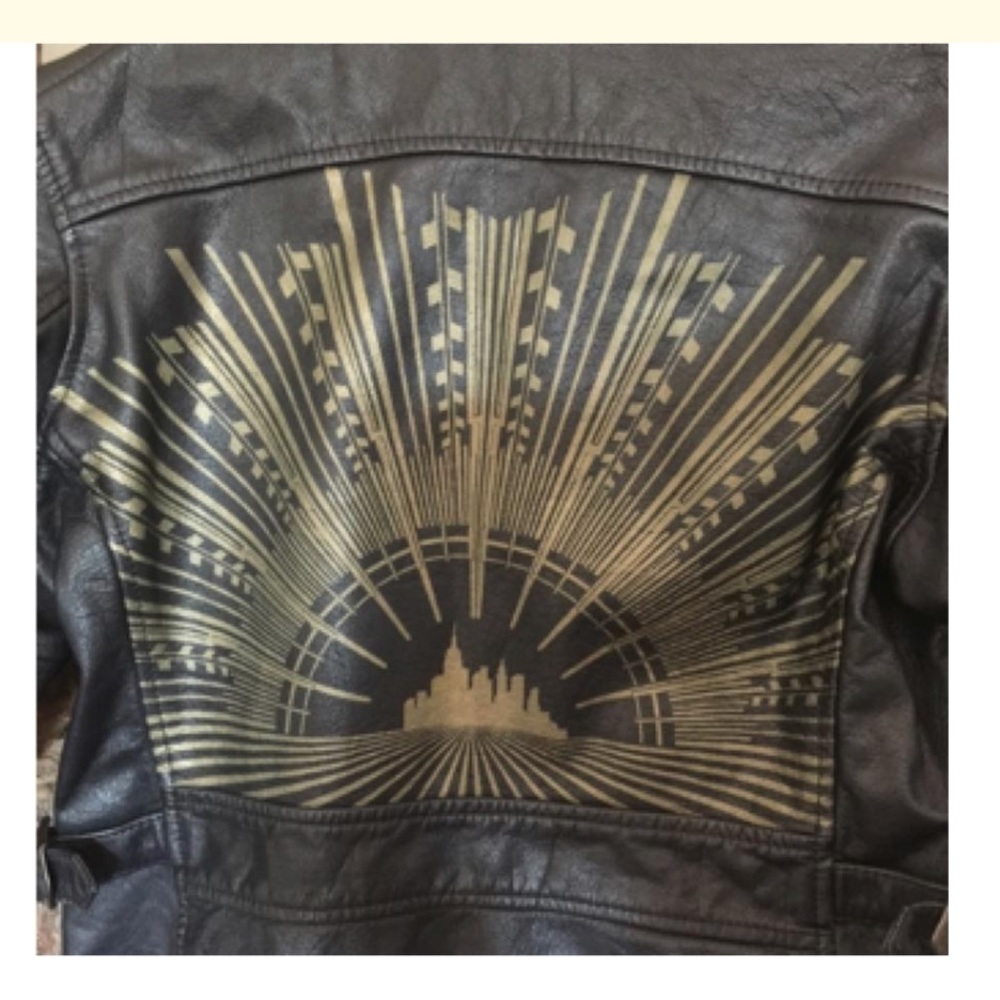 Levi's vintage collection leather w/ painted NYC