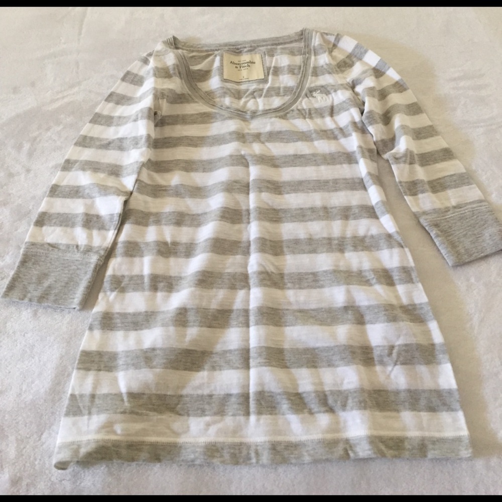 A&F Stripe 3/4 sleeve shirt