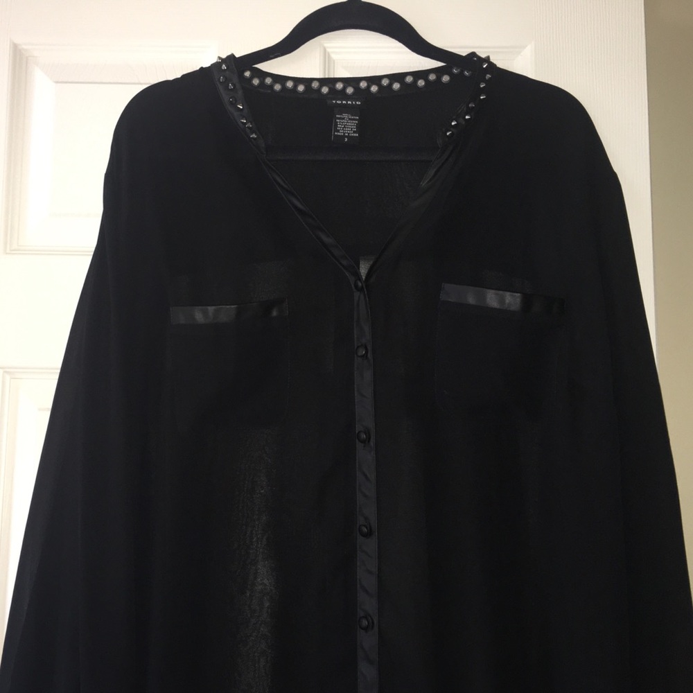 Torrid Black Button Up Top