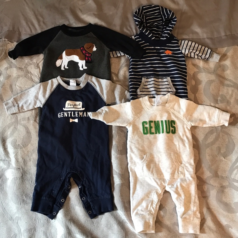 Carter's long sleeve rompers