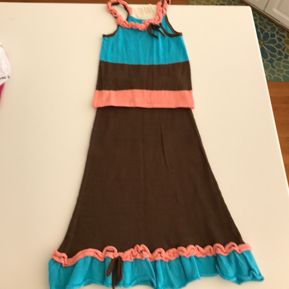 NWT Zackali-4-Kids maxi skirt set