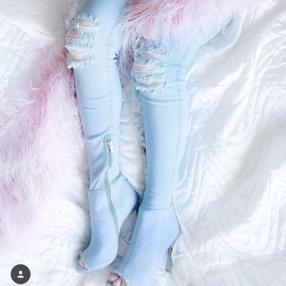 Public desire thigh high boots