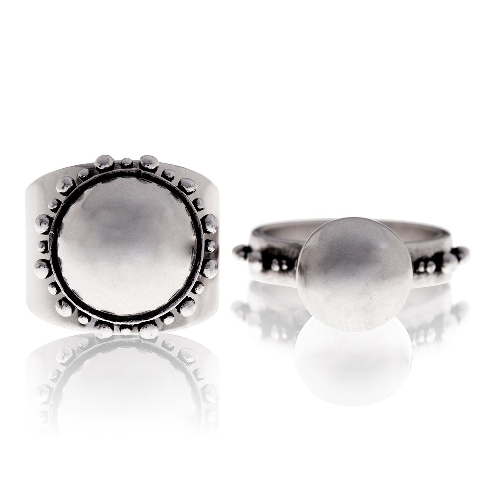 Luv AJ Silver Rococo Ring Set. Size 7 - Picture 2 of 3