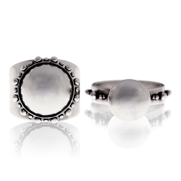 Luv AJ Silver Rococo Ring Set. Size 7 - Picture 2 of 3