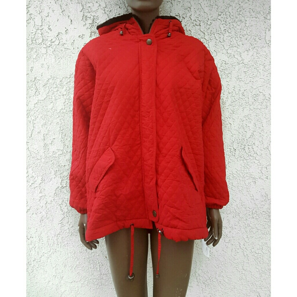 Thick Red Coat with Hood NWT