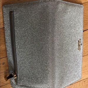 Authentic new Kate Spade wallet silver glitter