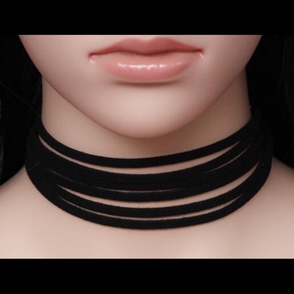 Five Layer Velvet Ribbon Tattoo Choker