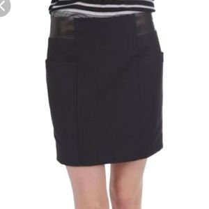 Pristine Rag & Bone Navy Skirt - leather accents 6