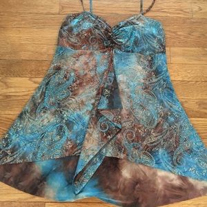 Glittery blue and brown fancy tank