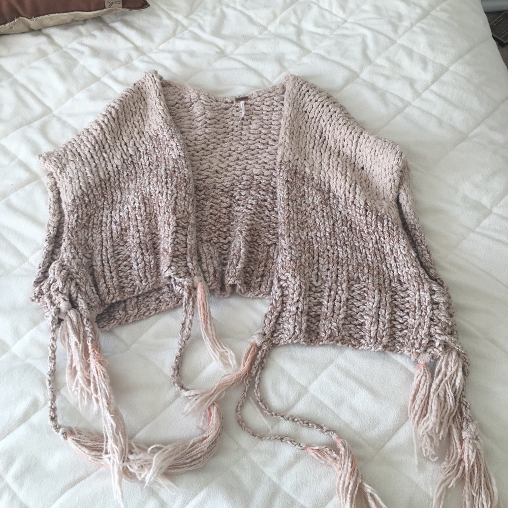 Free people cropped sleeveless cardigan