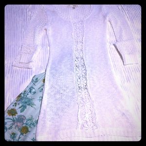 Soft white, see through sweater. NWOT