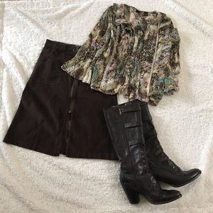 Sun & Shadow A Line Corduroy Skirt✨💥Free blouse.