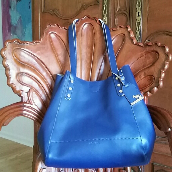Emma Fox dark blue leather bag NWOT - Picture 2 of 4