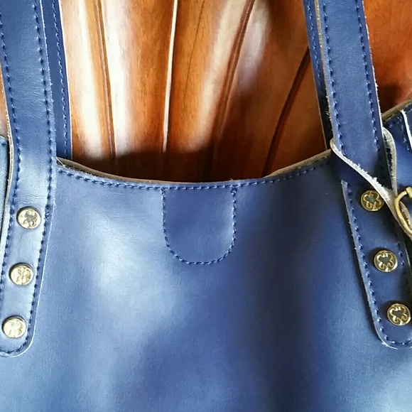 Emma Fox dark blue leather bag NWOT - Picture 3 of 4