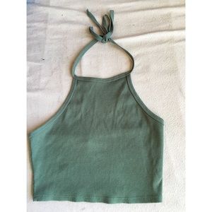 Forest green crop top