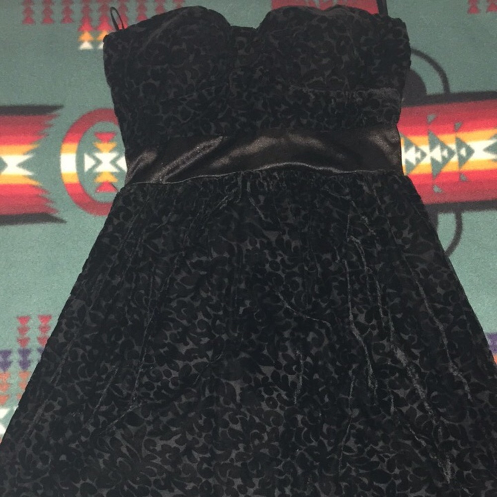Strapless black dress