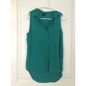 Collared and button down tank top