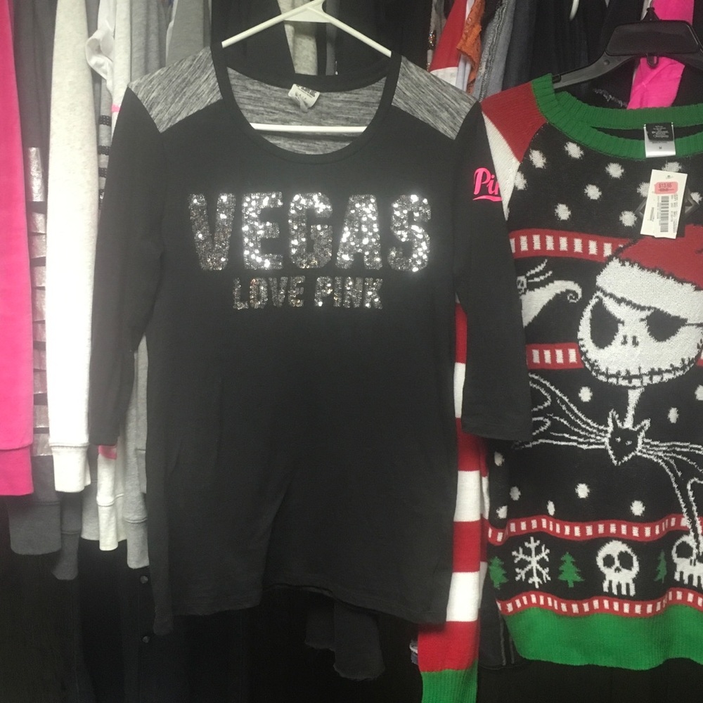 PINK VICTORIAS SECRET BLING SHIRT